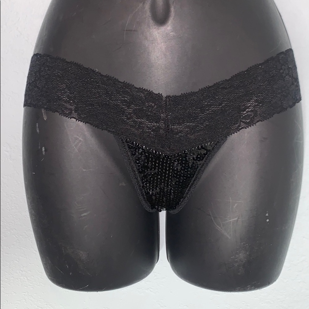 Victoria’s Secret PINK™️ Black Sequin & Lace Thong